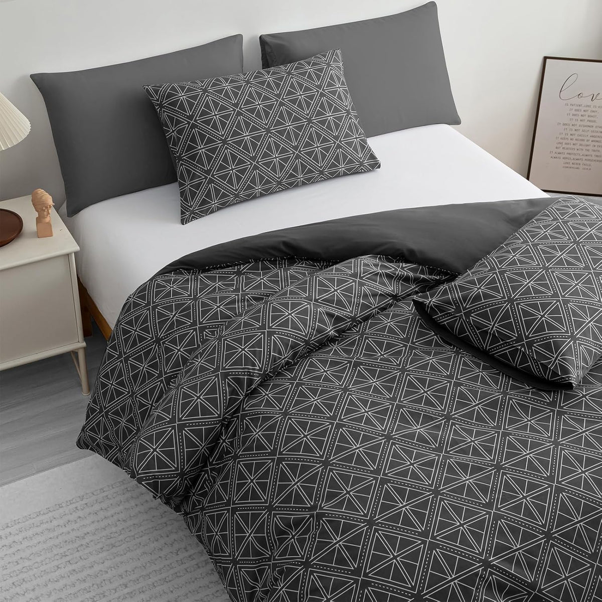 ORYX HOME Cotton Duvet Cover Set – Ultra Soft Reversible Bedding Set with Zipper Closure, Breathable, Hypoallergenic & OEKO-TEX Certified