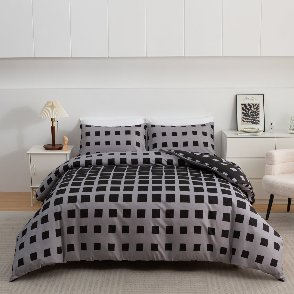 ORYX HOME Cotton Duvet Cover Set – Ultra Soft Reversible Bedding Set with Zipper Closure, Hypoallergenic & OEKO-TEX Certified