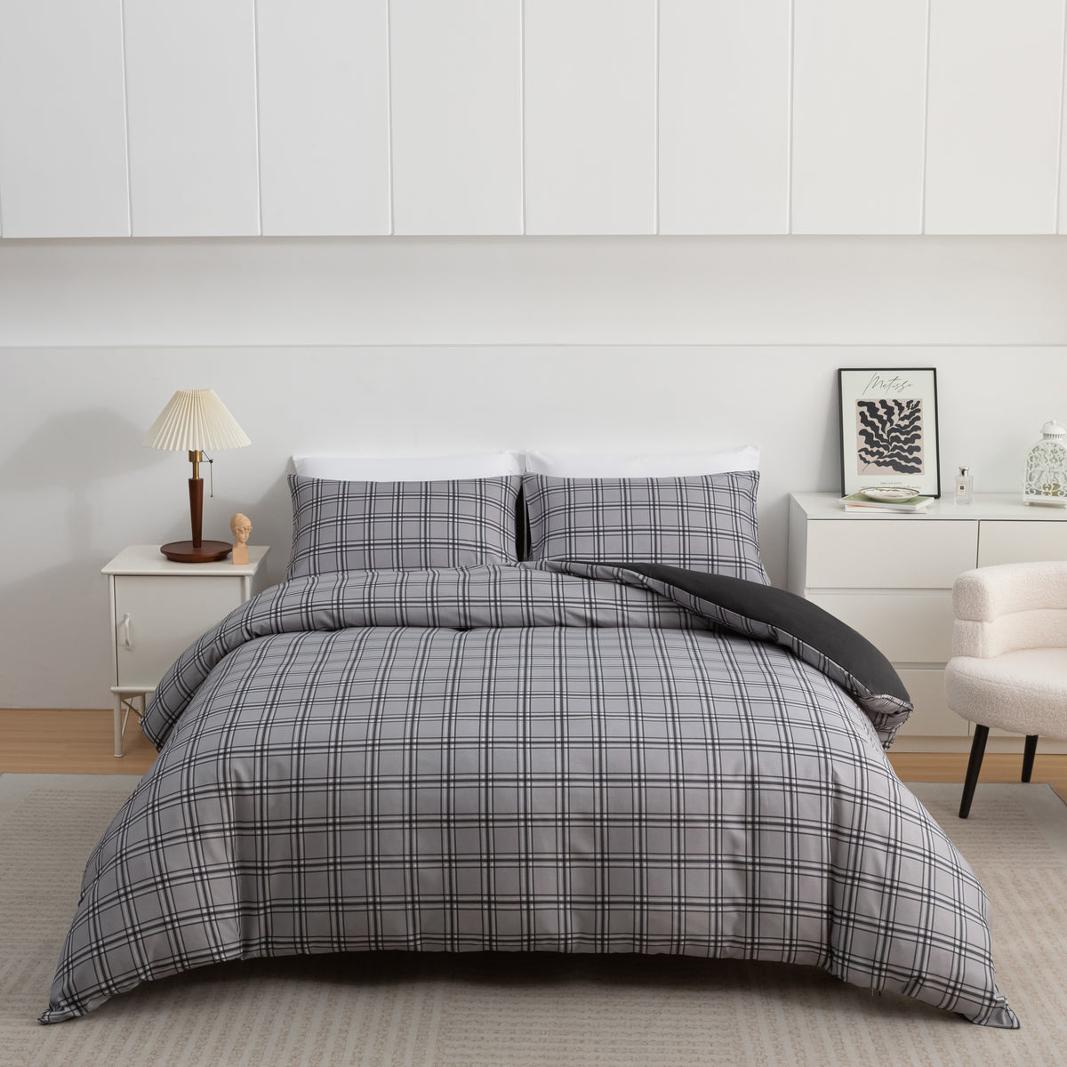 ORYX HOME Cotton Duvet Cover Set – Ultra Soft Reversible Bedding Set with Zipper Closure, Hypoallergenic & OEKO-TEX Certified