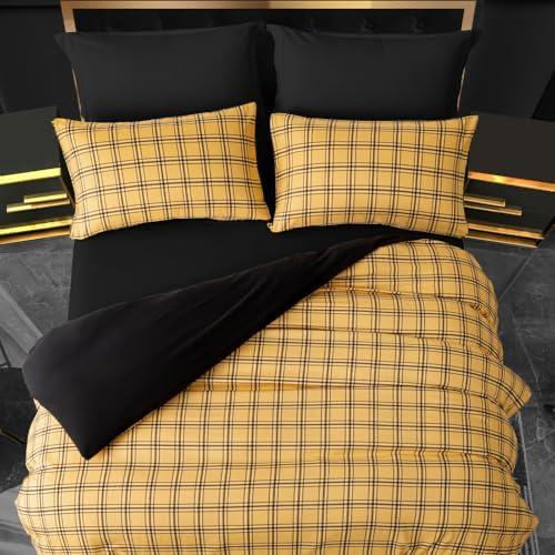 Super King Reversible Duvet Cover Set – Soft Microfiber Bedding with Pillowcases