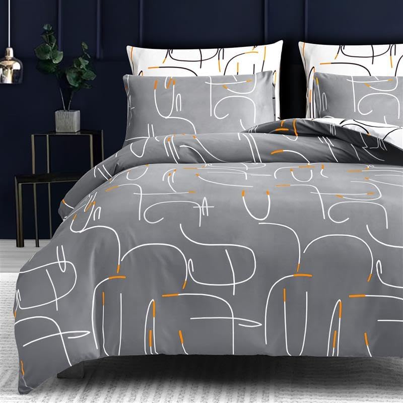 ORYX HOME Cotton Duvet Cover Set – Ultra Soft Reversible Bedding Set with Zipper Closure, Breathable, Hypoallergenic & OEKO-TEX Certified