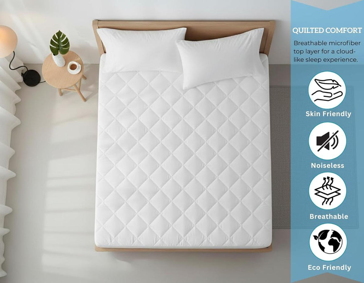 Oryx Home Quilted Mattress Protector | Breathable & Hypoallergenic